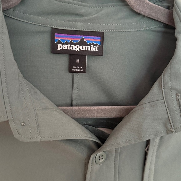 Patagonia sz M Long-Sleeved Skiddore Shirt Sage Green Casual Shirt like new - Picture 3 of 8